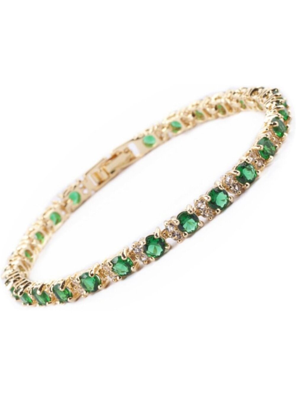14K Gold Plated Multicolor CZ Birthstone Tennis Bracelet - Elegant & Dazzling